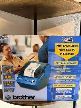 Brother P-Touch QL-550 Thermal PC Label Printer w/ Original Box and Accessories